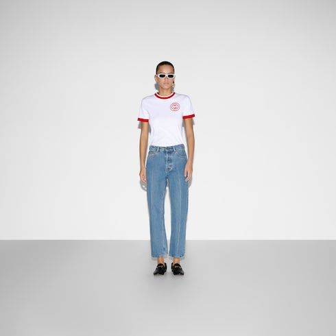Pantalone corto a vita bassa in denim
