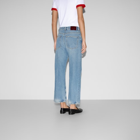 Pantalone corto a vita bassa in denim