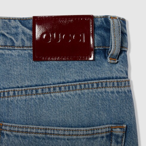 Pantalon en denim court taille basse