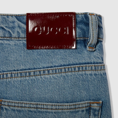 Pantalone corto a vita bassa in denim