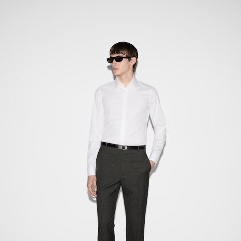 Camicia in popeline di cotone stretch