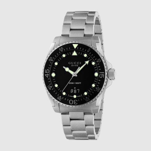 Gucci Dive Watch 40mm In Steel GUCCI US