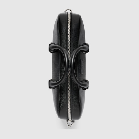 Medium GG briefcase with tag in black leather GUCCI Australia