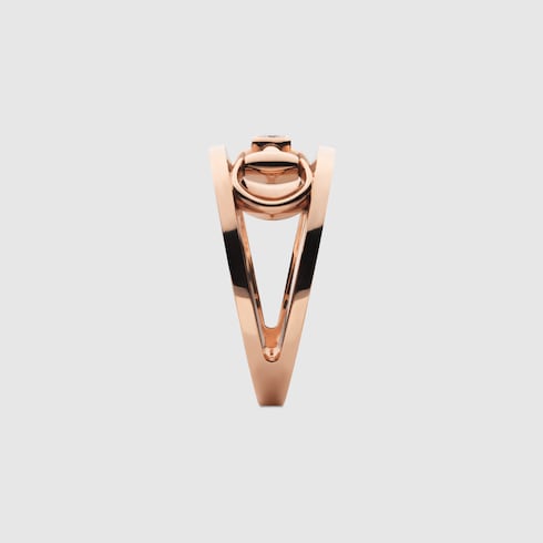 18k Horsebit wide diamond ring