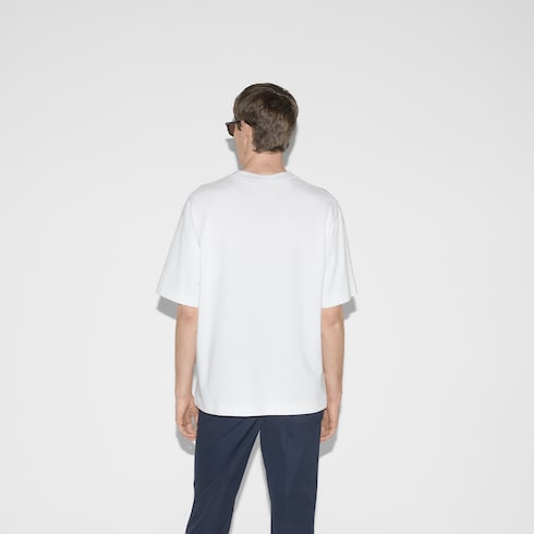 T-shirt in jersey di cotone con stampa Gucci