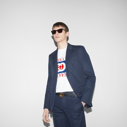 T-shirt in jersey di cotone con stampa Gucci