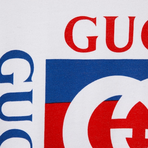 T-shirt in jersey di cotone con stampa Gucci