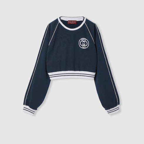 Gucci technical jersey sweatshirt blue best sale