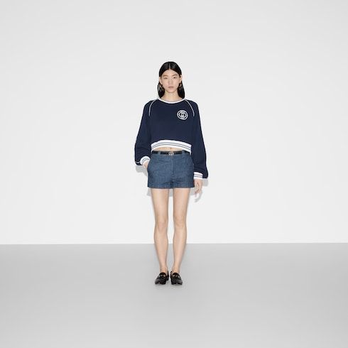 Cotton jersey sweatshirt with embroidery