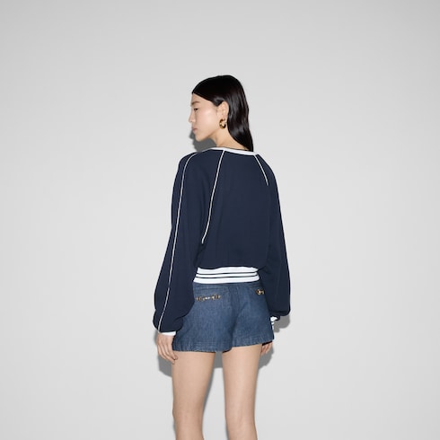 Cotton jersey sweatshirt with embroidery Detail 4