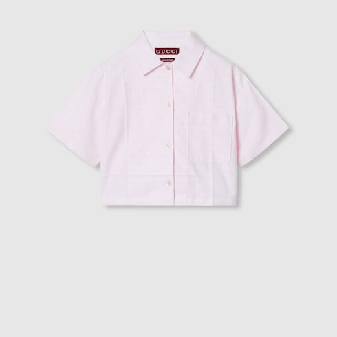 GG Supreme Oxford cotton shirt in light pink GUCCI TH