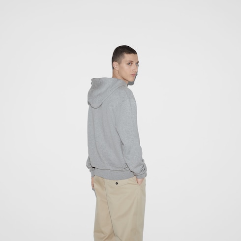 Sweat-shirt à capuche en jersey de coton imprimé