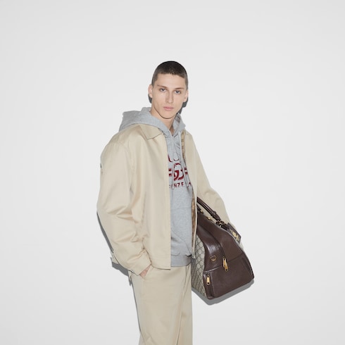 Sudadera con capucha de punto de algodón con estampado