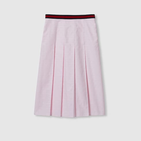 GG Supreme Oxford cotton skirt in Pink Ready-to-wear | GUCCI® SI