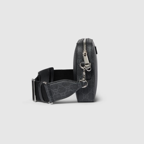 Small GG crossbody bag with tag in Black GG Canvas | GUCCI® SI