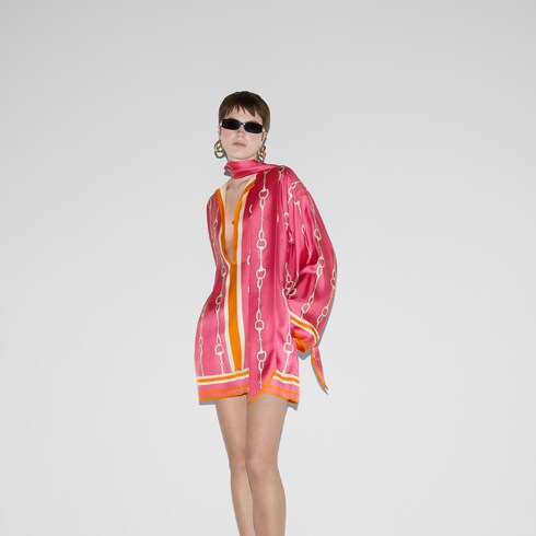 Gucci printed silk dress clearance