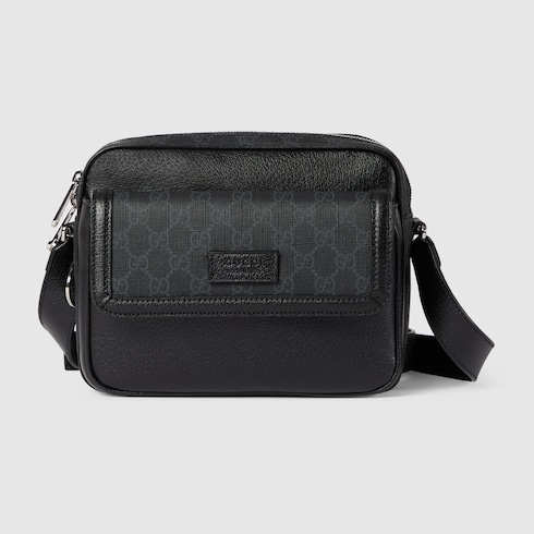 Bolso cruzado pequeno GG con etiqueta inpiel negra GUCCI MX