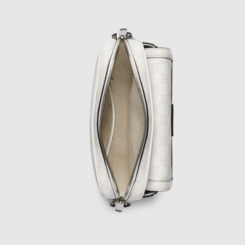 Small GG crossbody bag with tag in white leather GUCCI Australia