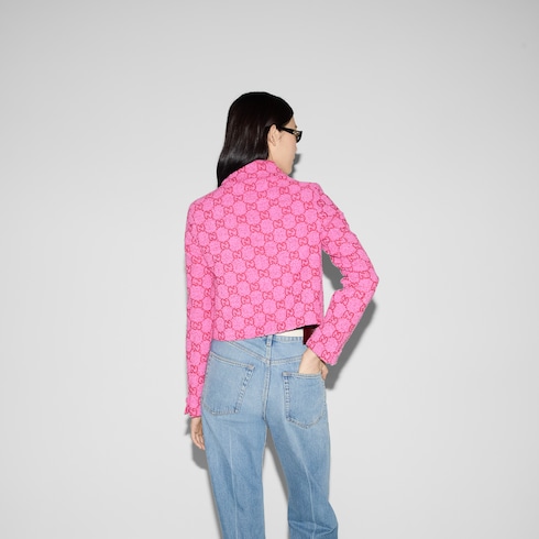 GUCCI ピンクブルゾン 薄手 シルク 42