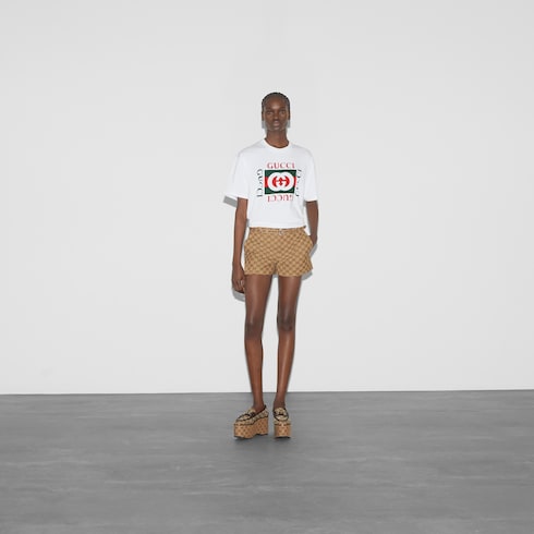 GUCCI”プリント コットンジャージー Tシャツホワイト | GUCCI公式
