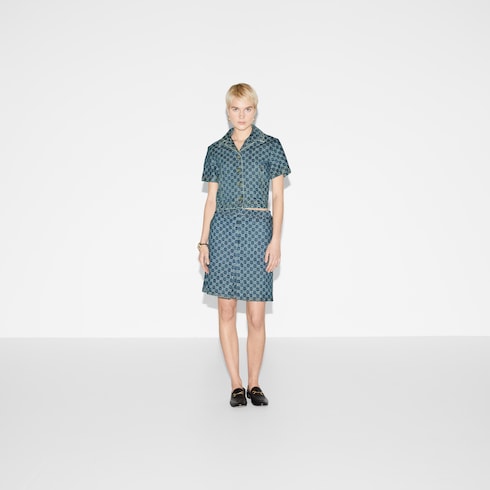 Haut en denim à jacquard GG