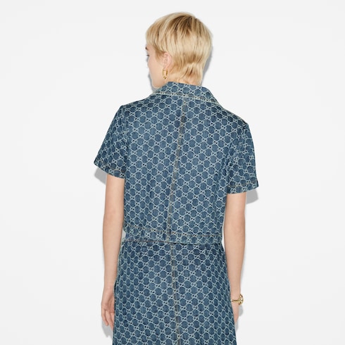 Oberteil aus GG Denim-Jacquard