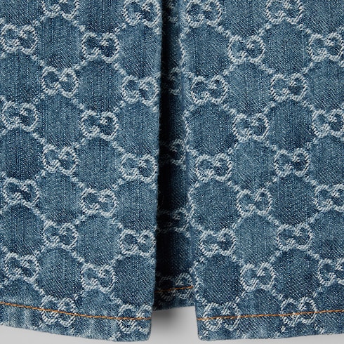 Gonna svasata in denim GG jacquard