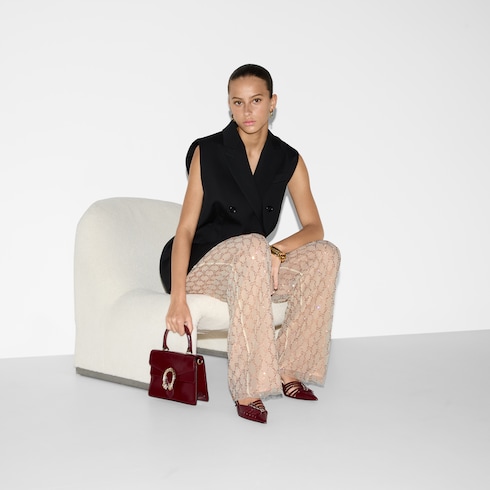 GG stretch nylon tulle pant in Pink Ready-to-wear | GUCCI® SI
