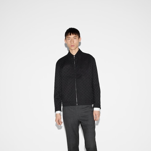 Veste réversible en toile de nylon et toile GG