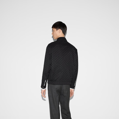 Veste réversible en toile de nylon et toile GG