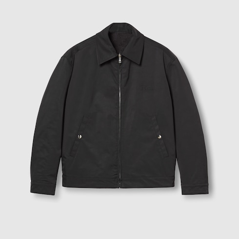 Veste réversible en toile de nylon et toile GG