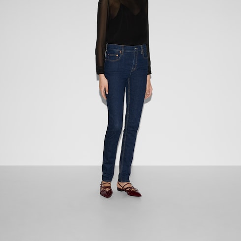 Pantalón ajustado de denim elástico