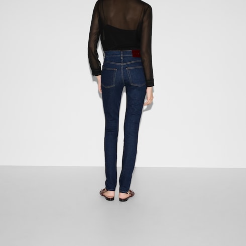 Pantalón ajustado de denim elástico