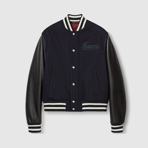 Gucci leather jacket bomber online