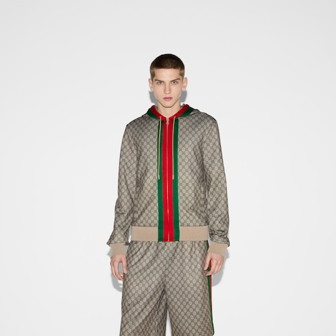 Giacca in jersey tecnico con zip e nastro Web