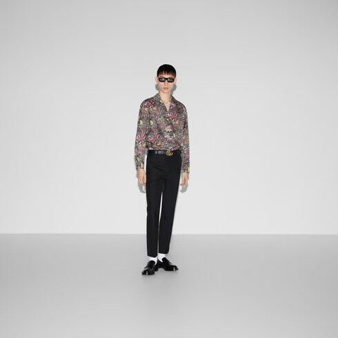 Gucci floral punk print floral shirt in grey and pink GUCCI SE