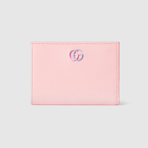 ダブルG ウォレット ライトブルー インテリア パステルピンク レザー 