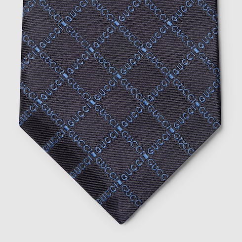 Gucci logo silk jacquard tie Detail 4