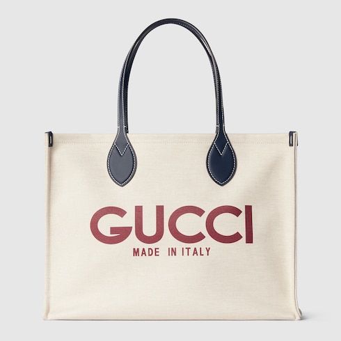Medium tote bag with Gucci print