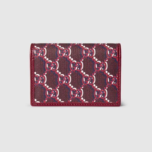 Authentic GUCCI Red Leopard Print Card Holder est. retail good 325$