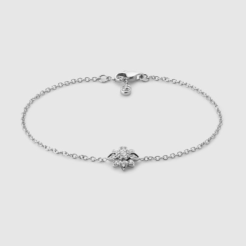 〔グッチ フローラ〕日本限定 18K ダイヤモンド チェーンブレスレット