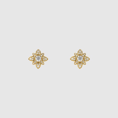 Clous d’oreilles en diamant 18 carats Gucci Flora