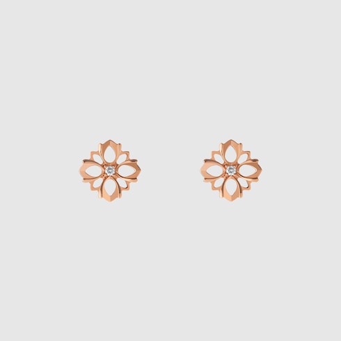 Gucci Flora 18k diamond stud earrings