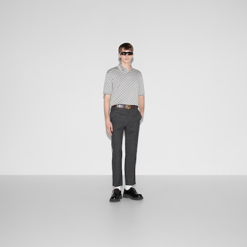 Grey gucci polo shirt 2025