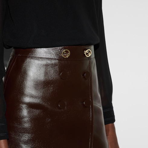 Shiny leather skirt Detail 5