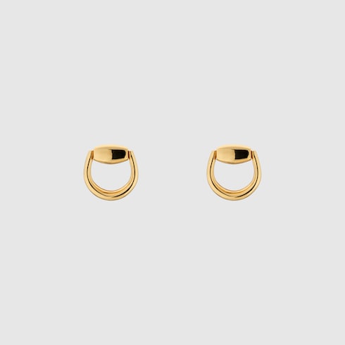 18k Horsebit stud earrings in 18k yellow gold | GUCCI® US