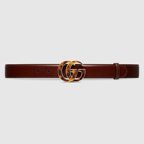 Ceinture GG Marmont en cuir marron GUCCI FR