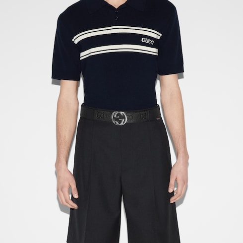 Ceinture large avec boucle à détail GG enlacés