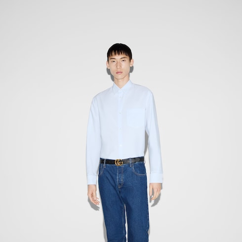 Camicia in popeline di cotone a righe