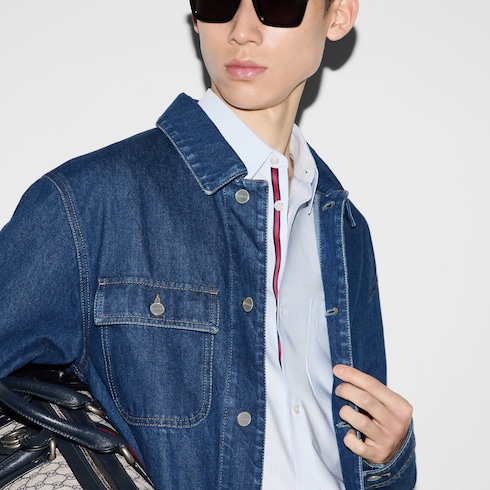 Camicia in popeline di cotone a righe